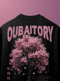 Blossom Oubaitori  Black Oversized Tee