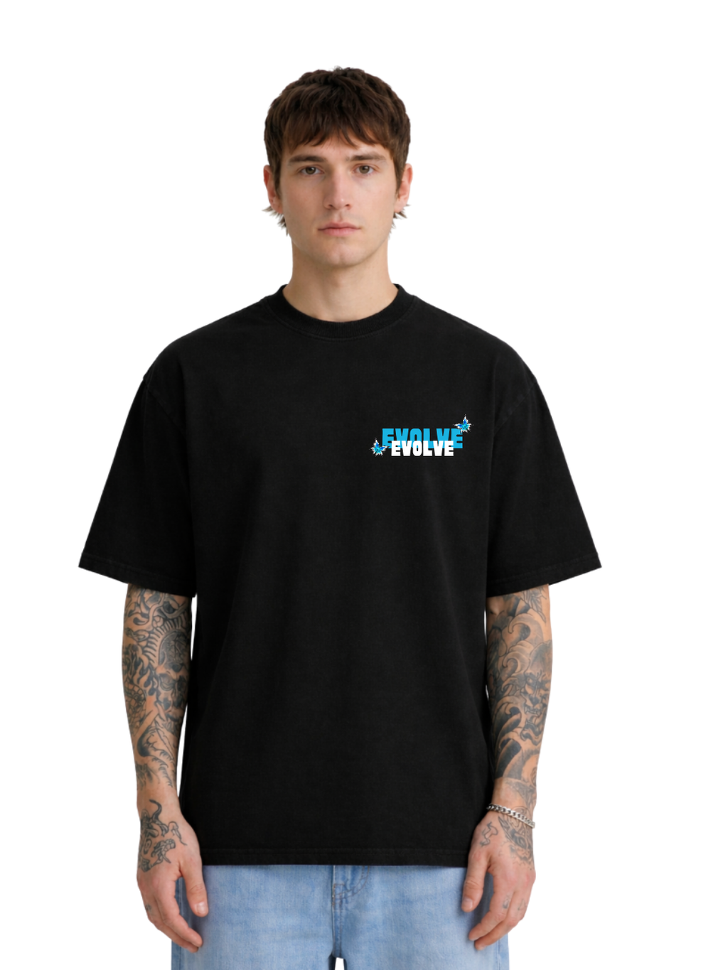 Evolve Oversized Fit Black Tee