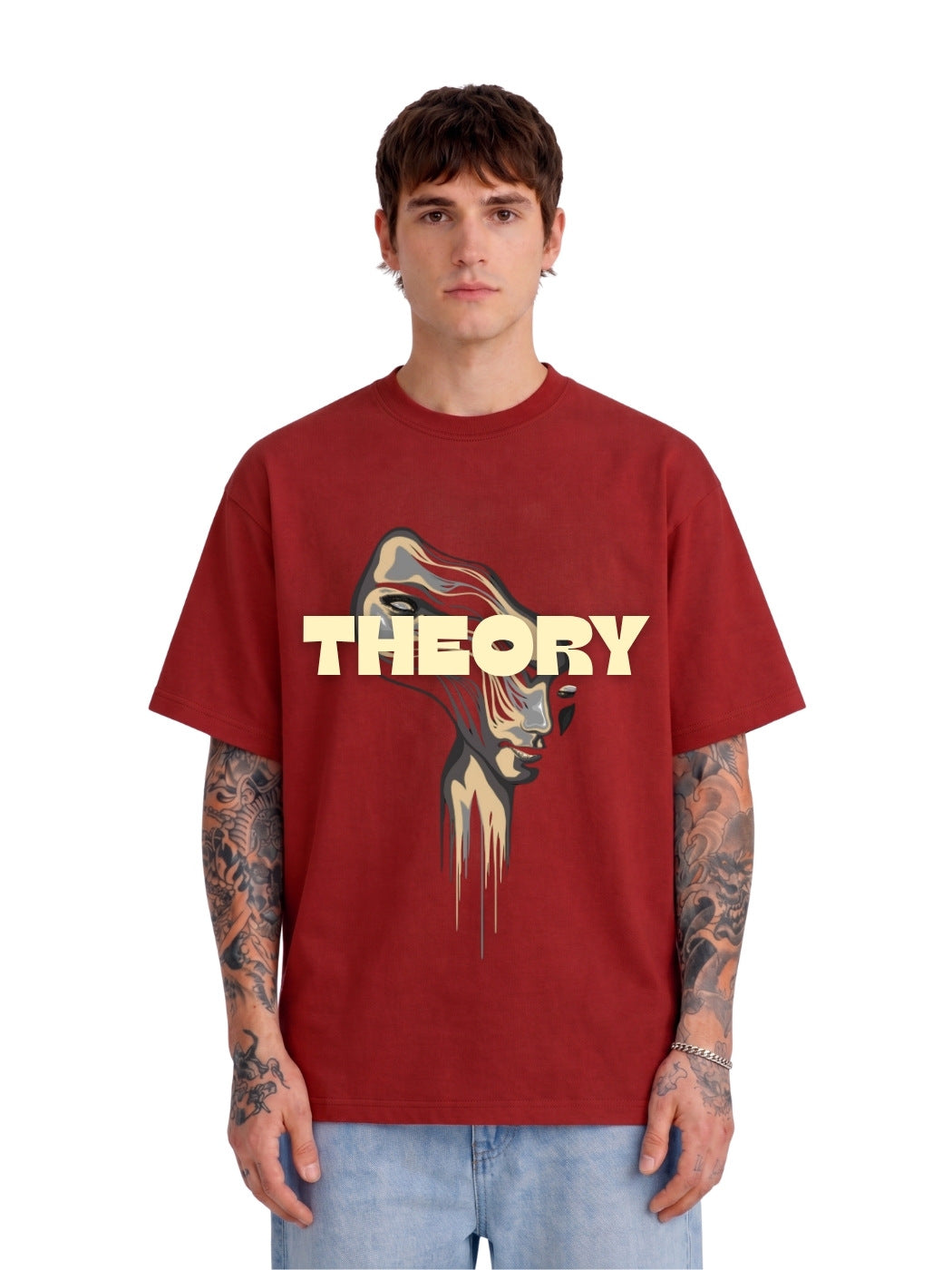Theory Basics Red Oversized Tee