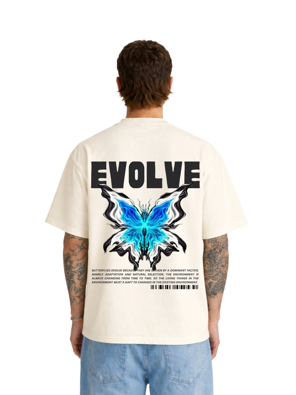 Evolve Oversized Fit Off-White Tee
