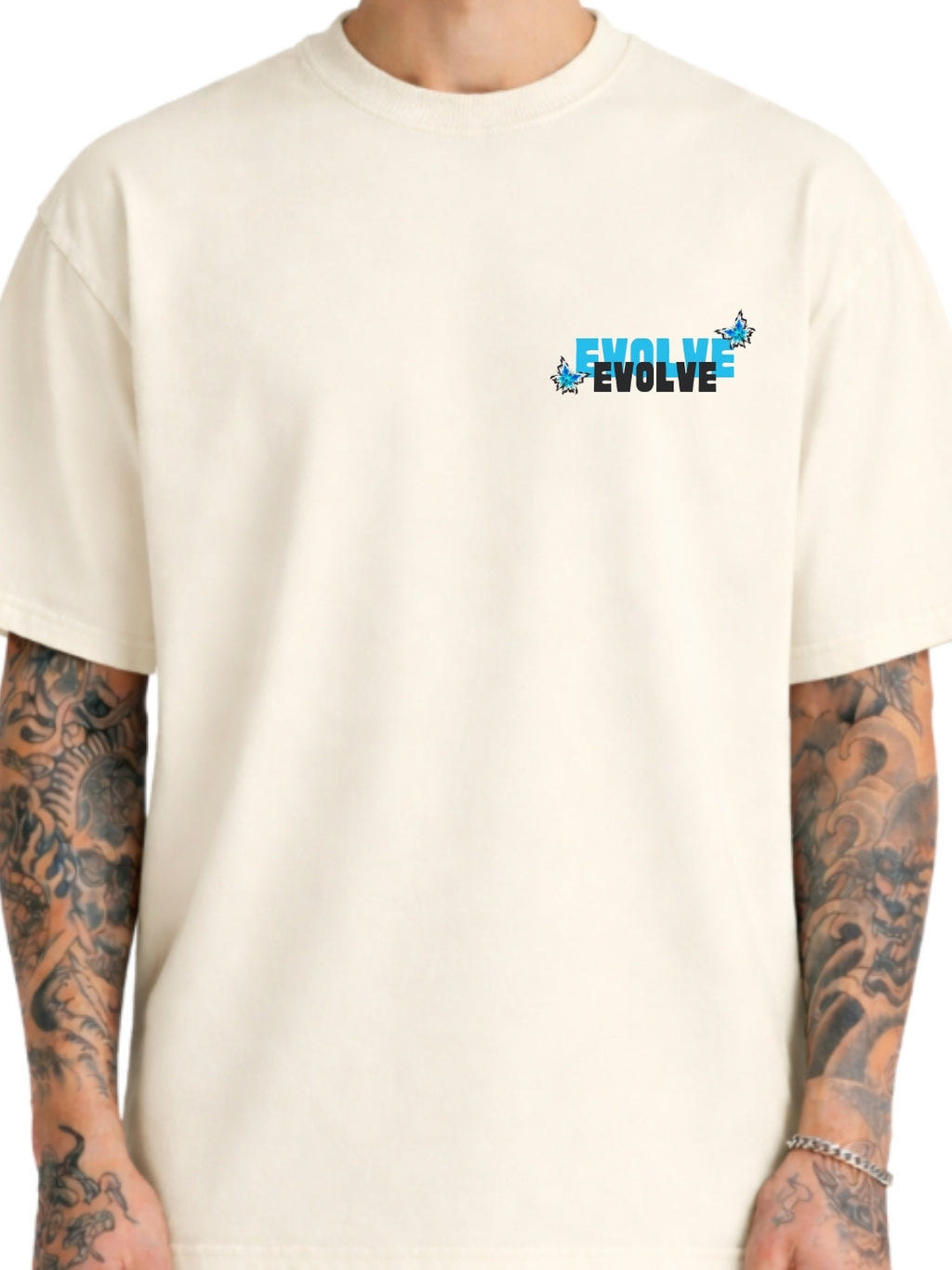 Evolve Oversized Fit Off-White Tee